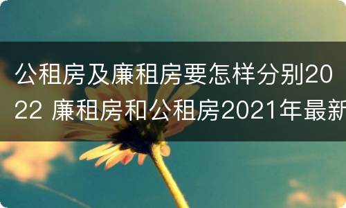 公租房及廉租房要怎样分别2022 廉租房和公租房2021年最新通知