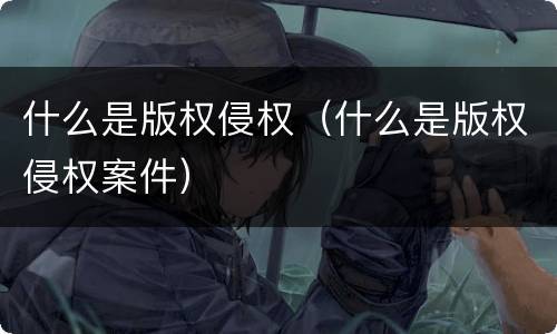 什么是版权侵权（什么是版权侵权案件）