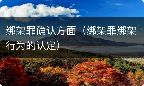绑架罪确认方面（绑架罪绑架行为的认定）
