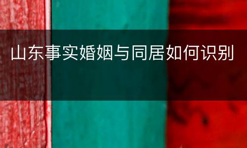 山东事实婚姻与同居如何识别