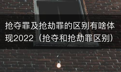 抢夺罪及抢劫罪的区别有啥体现2022（抢夺和抢劫罪区别）