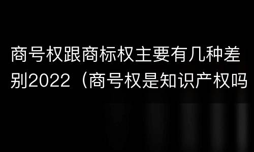 商号权跟商标权主要有几种差别2022（商号权是知识产权吗）