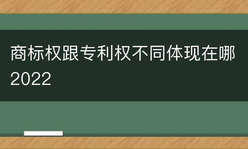 商标权跟专利权不同体现在哪2022