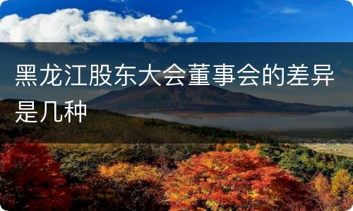 黑龙江股东大会董事会的差异是几种