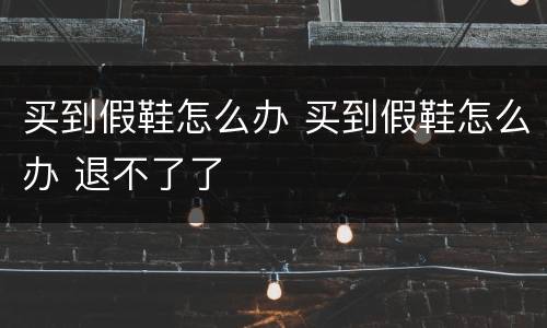 买到假鞋怎么办 买到假鞋怎么办 退不了了