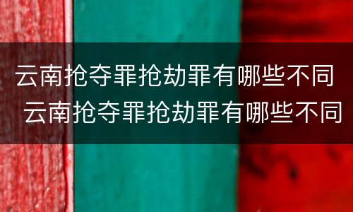云南抢夺罪抢劫罪有哪些不同 云南抢夺罪抢劫罪有哪些不同处罚