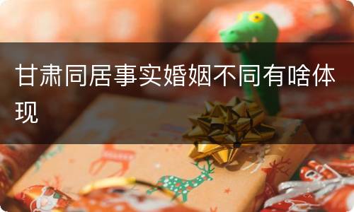 甘肃同居事实婚姻不同有啥体现