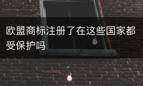 欧盟商标注册了在这些国家都受保护吗