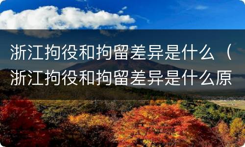 浙江拘役和拘留差异是什么（浙江拘役和拘留差异是什么原因）