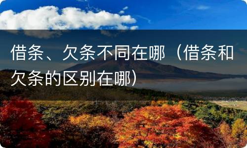 借条、欠条不同在哪（借条和欠条的区别在哪）