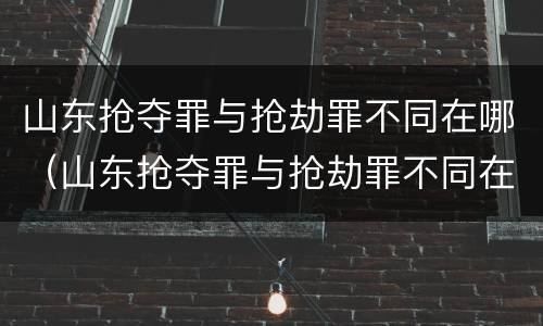 山东抢夺罪与抢劫罪不同在哪（山东抢夺罪与抢劫罪不同在哪里）