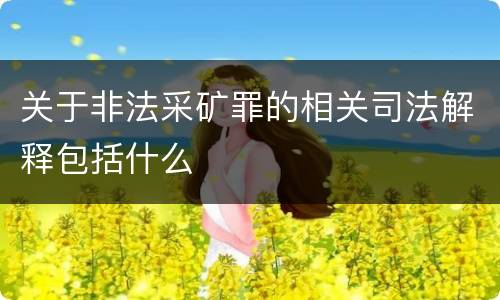 关于非法采矿罪的相关司法解释包括什么