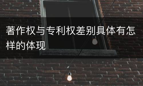 著作权与专利权差别具体有怎样的体现