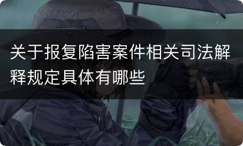 关于报复陷害案件相关司法解释规定具体有哪些