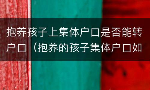 抱养孩子上集体户口是否能转户口（抱养的孩子集体户口如何转个人户口所在地）