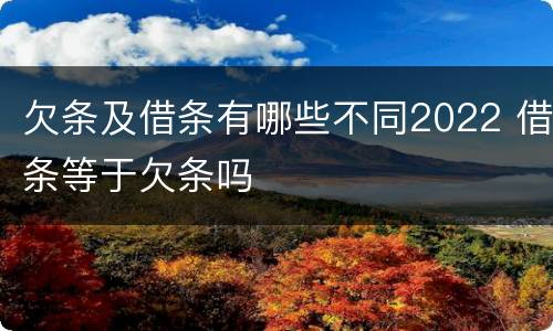 欠条及借条有哪些不同2022 借条等于欠条吗