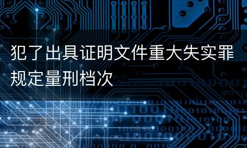 犯了出具证明文件重大失实罪规定量刑档次