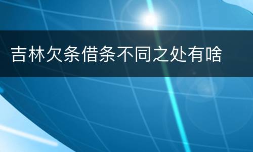 吉林欠条借条不同之处有啥