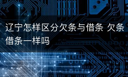 辽宁怎样区分欠条与借条 欠条借条一样吗