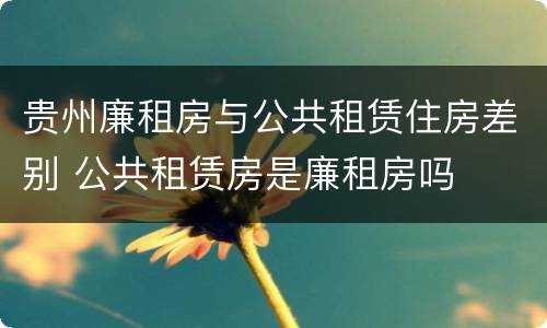 贵州廉租房与公共租赁住房差别 公共租赁房是廉租房吗