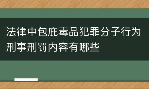 法律中包庇毒品犯罪分子行为刑事刑罚内容有哪些