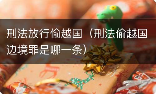 刑法放行偷越国（刑法偷越国边境罪是哪一条）