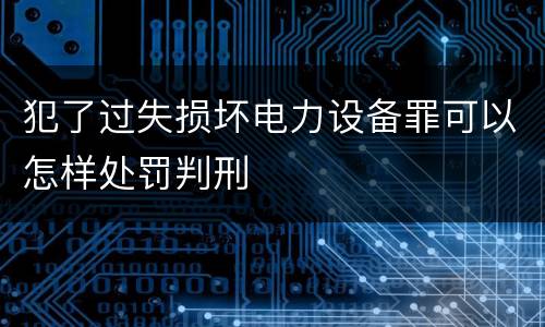 犯了过失损坏电力设备罪可以怎样处罚判刑