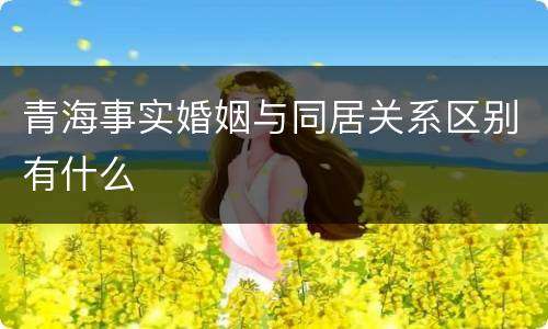 青海事实婚姻与同居关系区别有什么