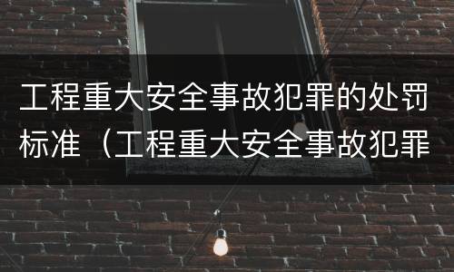 工程重大安全事故犯罪的处罚标准（工程重大安全事故犯罪的处罚标准是）
