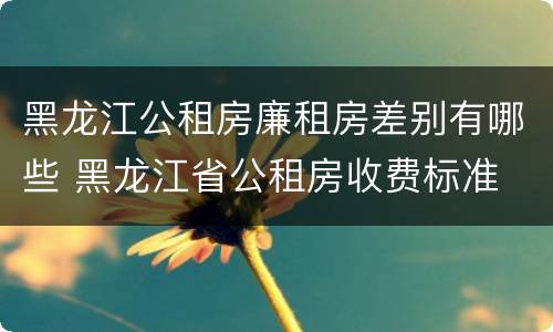 黑龙江公租房廉租房差别有哪些 黑龙江省公租房收费标准