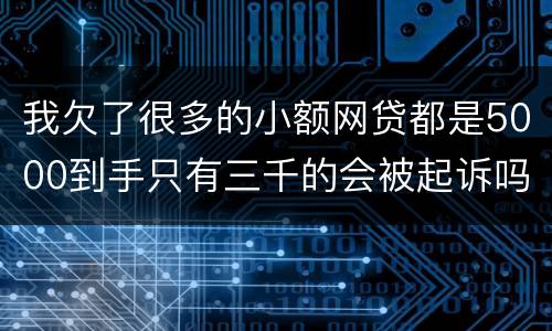 我欠了很多的小额网贷都是5000到手只有三千的会被起诉吗