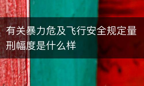 有关暴力危及飞行安全规定量刑幅度是什么样