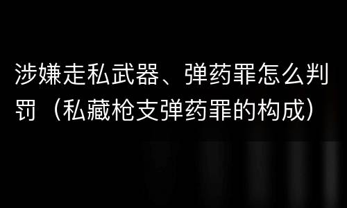 涉嫌走私武器、弹药罪怎么判罚（私藏枪支弹药罪的构成）