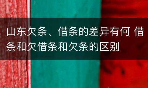 山东欠条、借条的差异有何 借条和欠借条和欠条的区别