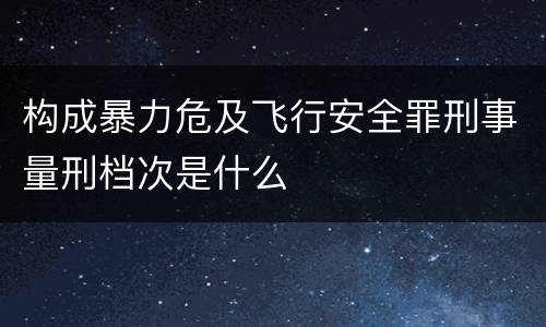 构成暴力危及飞行安全罪刑事量刑档次是什么