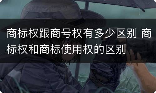 商标权跟商号权有多少区别 商标权和商标使用权的区别