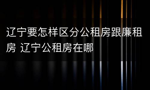 辽宁要怎样区分公租房跟廉租房 辽宁公租房在哪