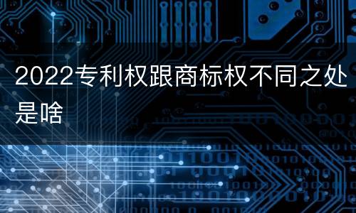 2022专利权跟商标权不同之处是啥