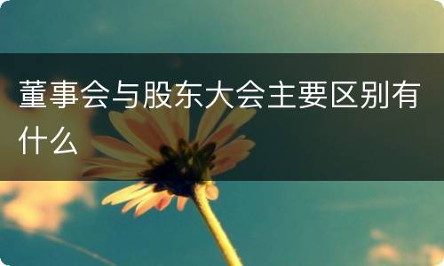 董事会与股东大会主要区别有什么