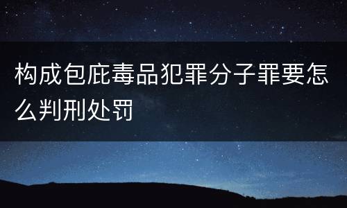 构成包庇毒品犯罪分子罪要怎么判刑处罚
