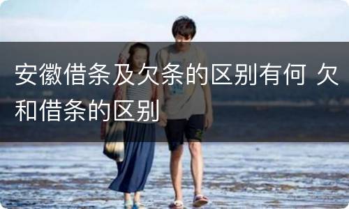 安徽借条及欠条的区别有何 欠和借条的区别