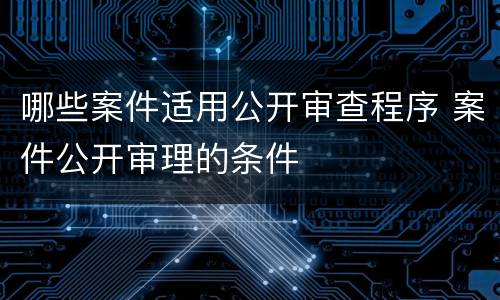 哪些案件适用公开审查程序 案件公开审理的条件
