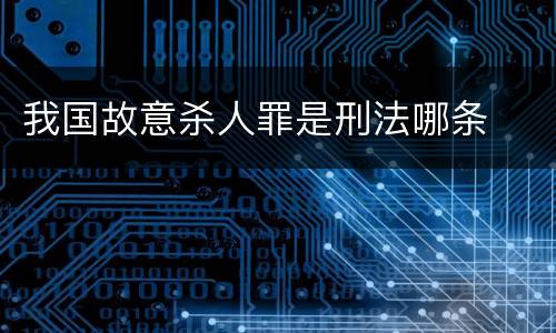 我国故意杀人罪是刑法哪条