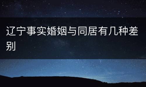 辽宁事实婚姻与同居有几种差别