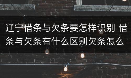 辽宁借条与欠条要怎样识别 借条与欠条有什么区别欠条怎么写