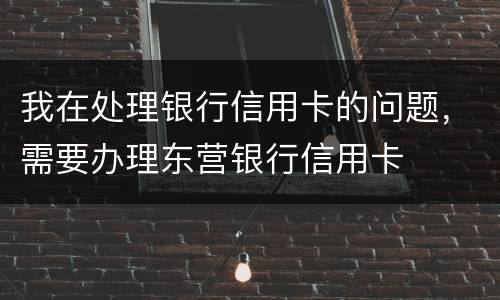 我在处理银行信用卡的问题，需要办理东营银行信用卡