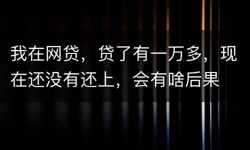 我在网贷，贷了有一万多，现在还没有还上，会有啥后果
