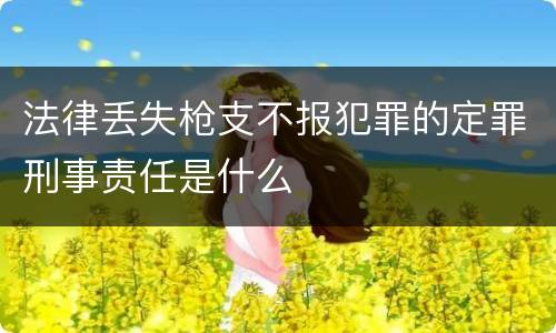 法律丢失枪支不报犯罪的定罪刑事责任是什么