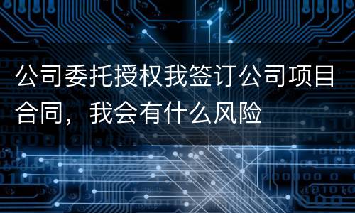 公司委托授权我签订公司项目合同，我会有什么风险