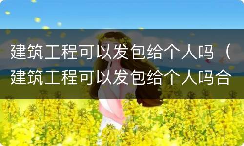 建筑工程可以发包给个人吗（建筑工程可以发包给个人吗合法吗）